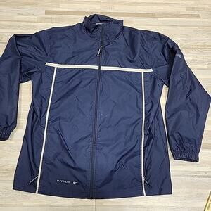 Vintage Nike Jacket Size XL Blue Track Warm Up Zip Up Nylon Pockets Athletic Y2K